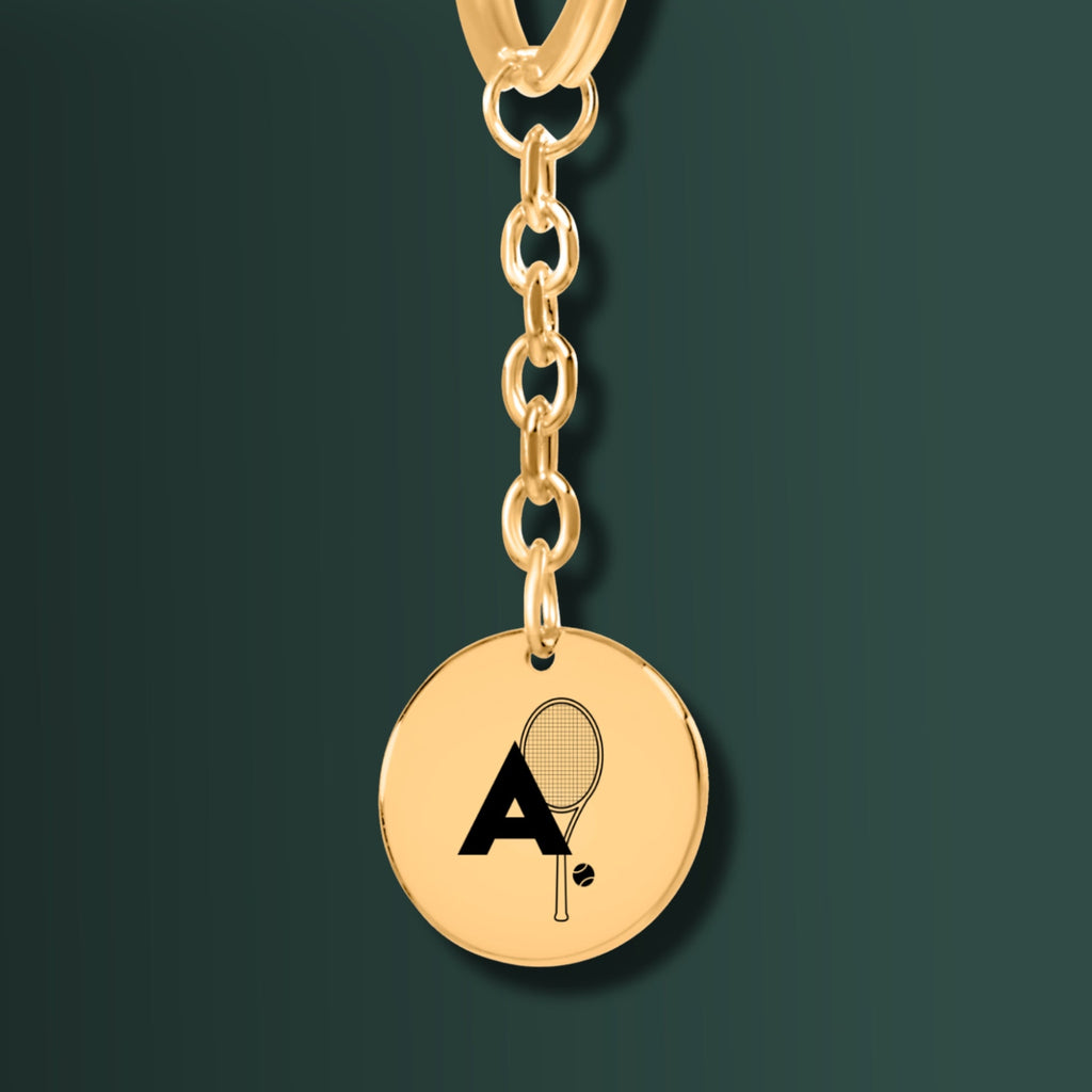 Custom Monogram Tennis Keychain