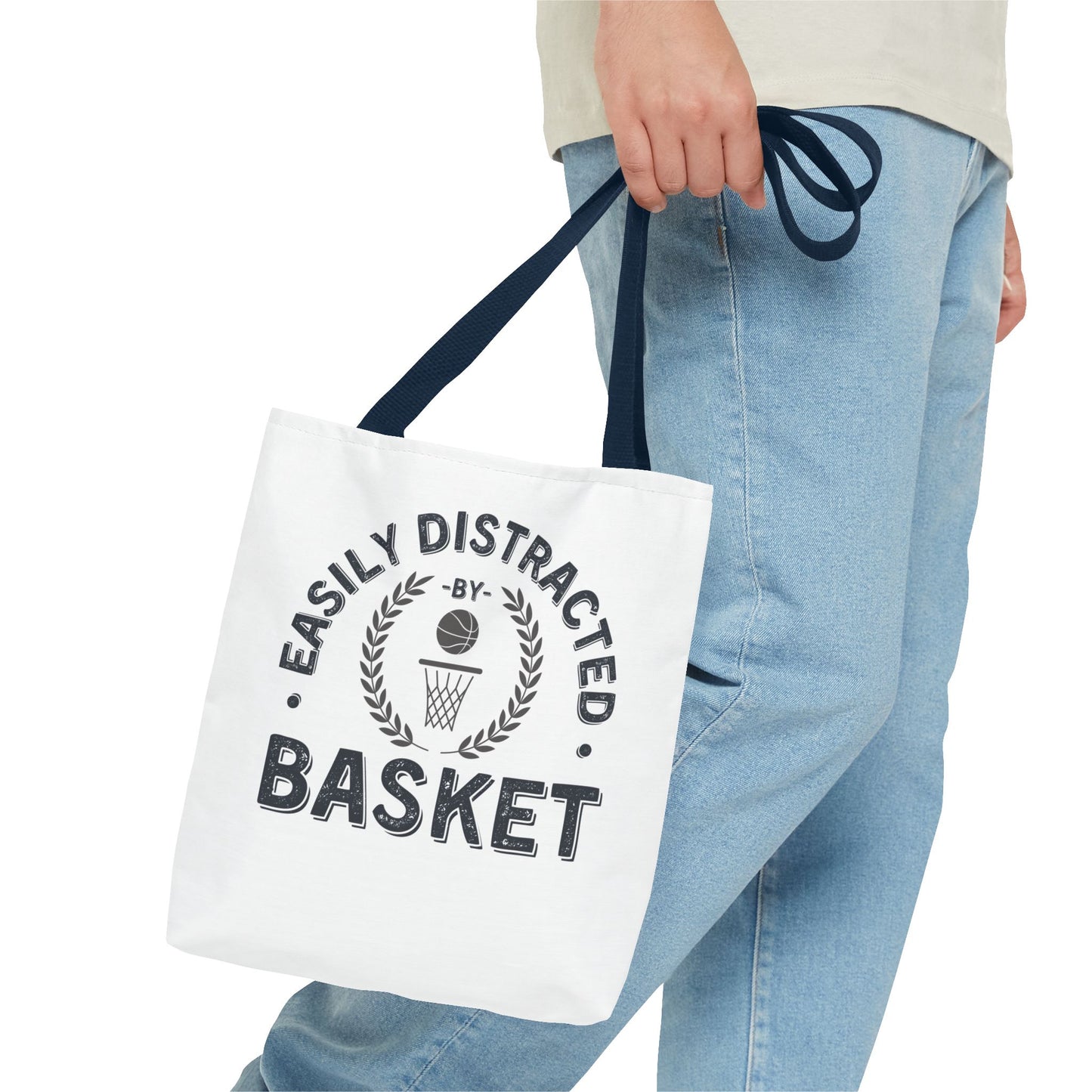 Basket Tote Bag Easily Distracted by Basket Funny Bag for Basketball Lovers