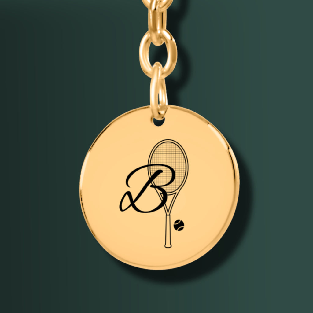 Custom Monogram Tennis Keychain