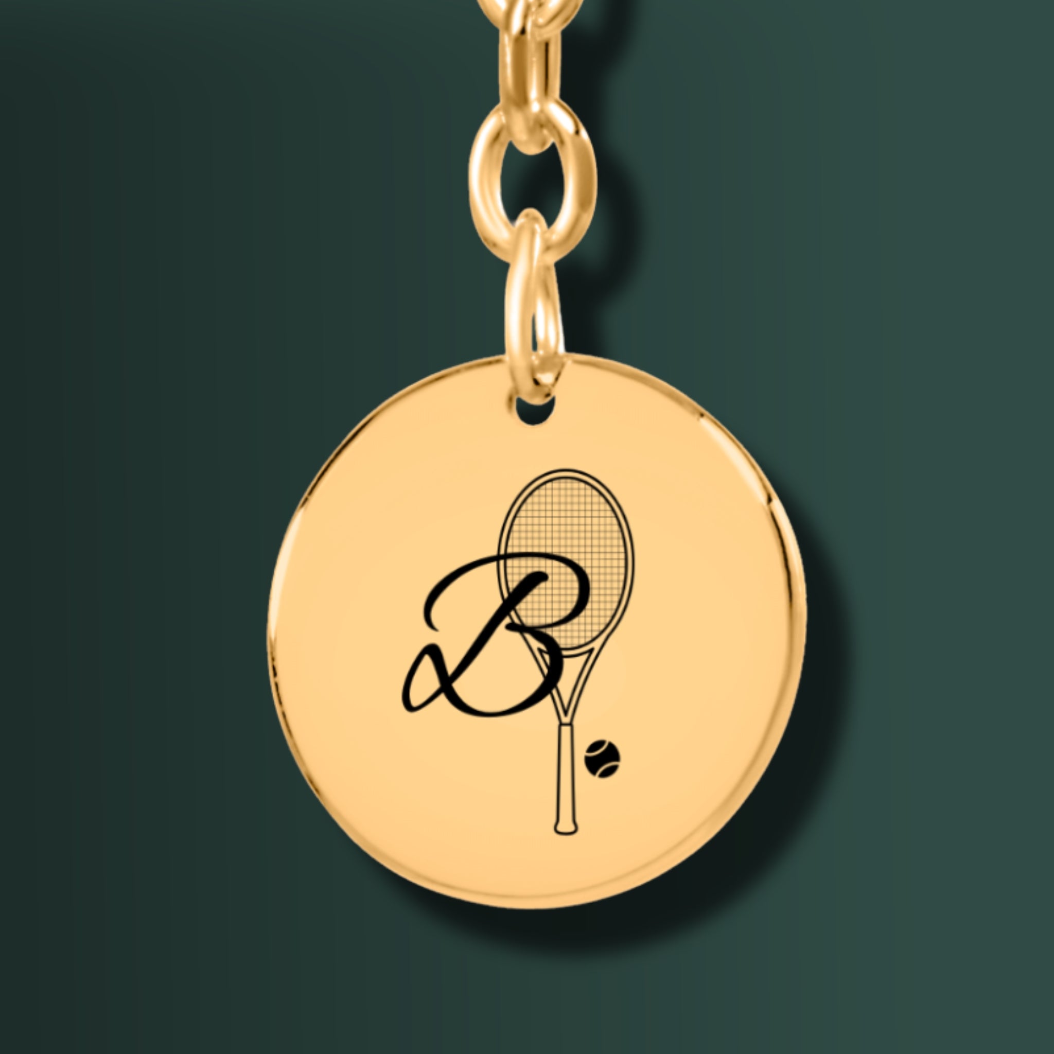 Custom Monogram Tennis Keychain