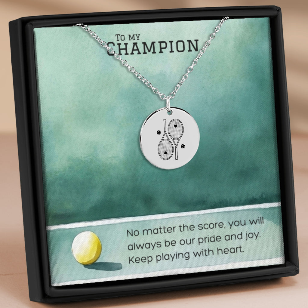 Tennis Necklace 2 Heart Racquets