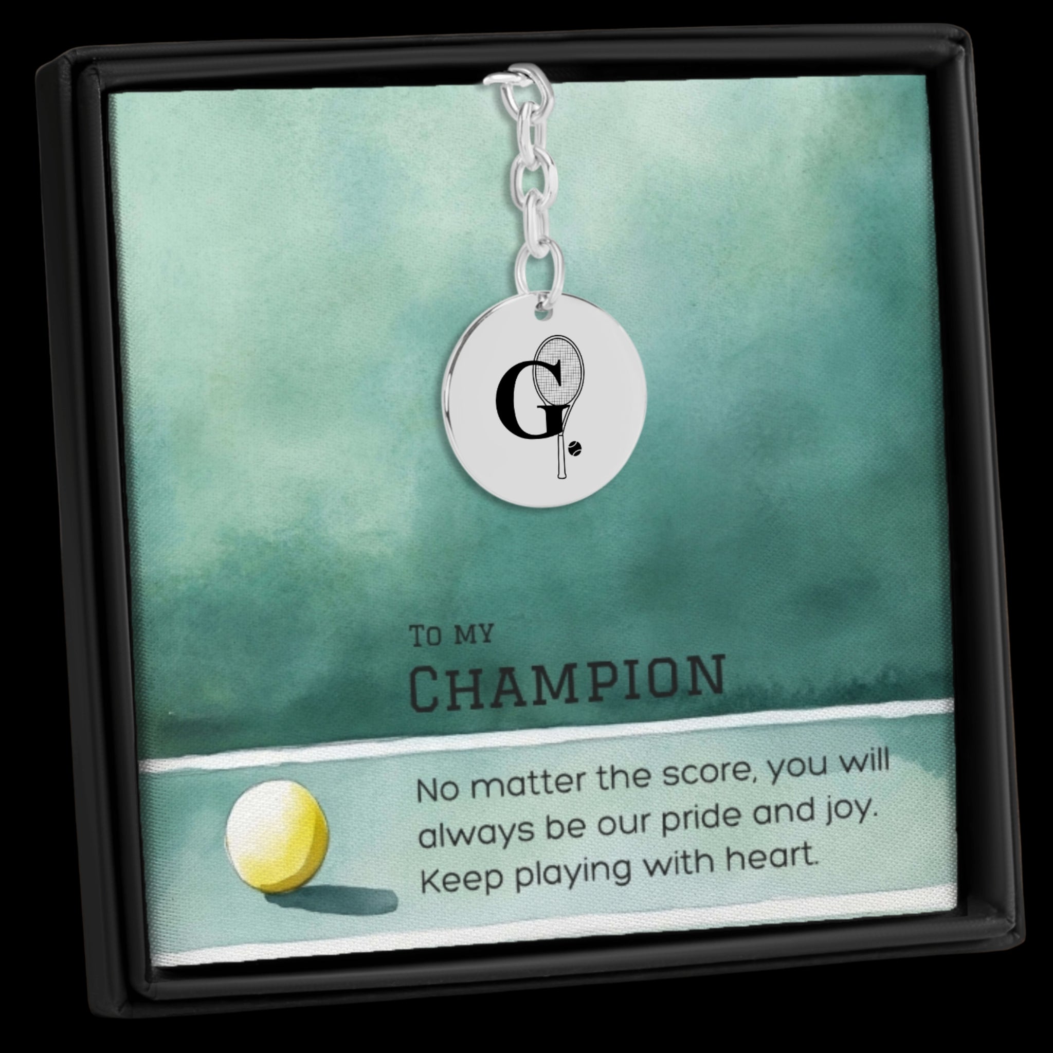 Custom Monogram Tennis Keychain