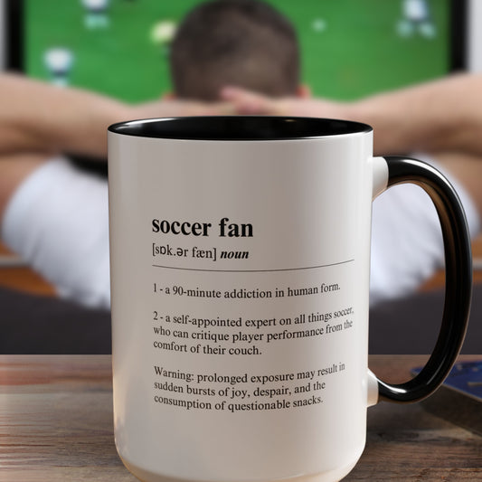 Soccer Fan Mug 11oz & 15oz Funny Dictionary Mug for Soccer Fans