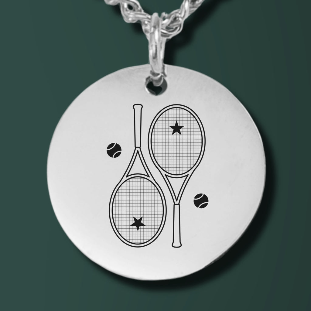 Tennis Necklace 2 Star Racquets