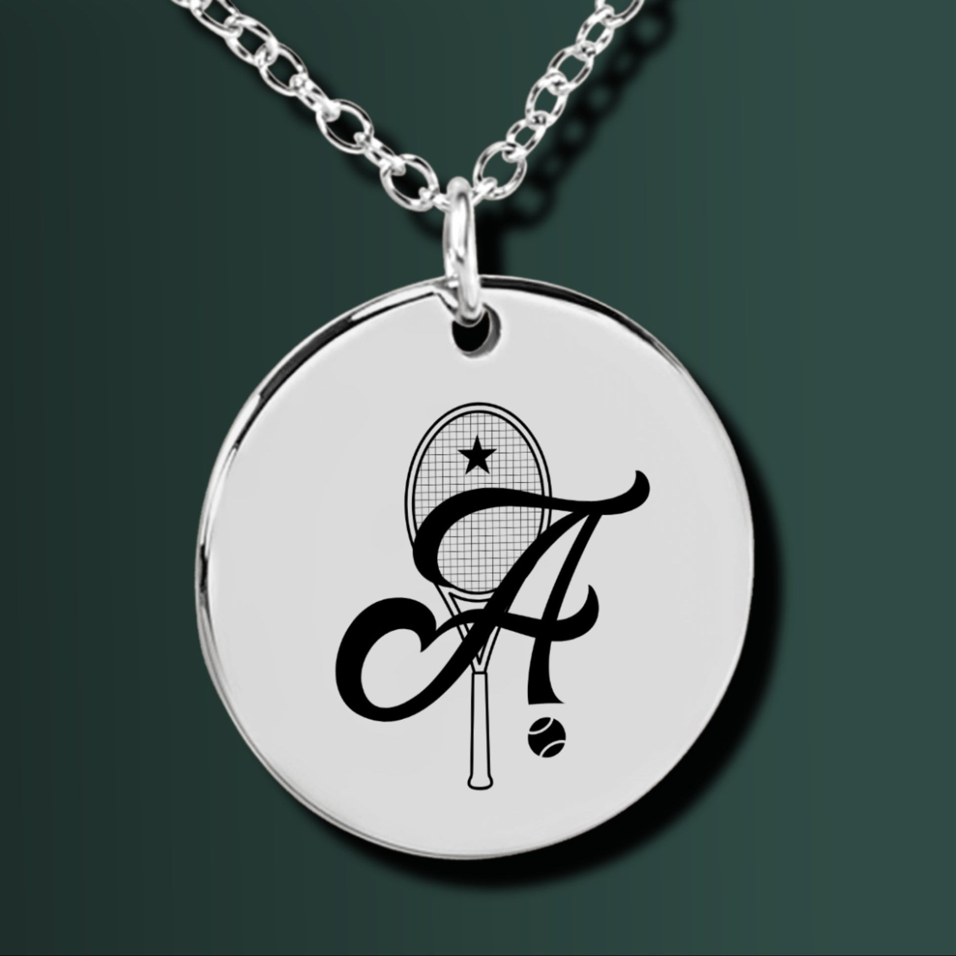 Retro Monogram Tennis Necklace Coin Pendant