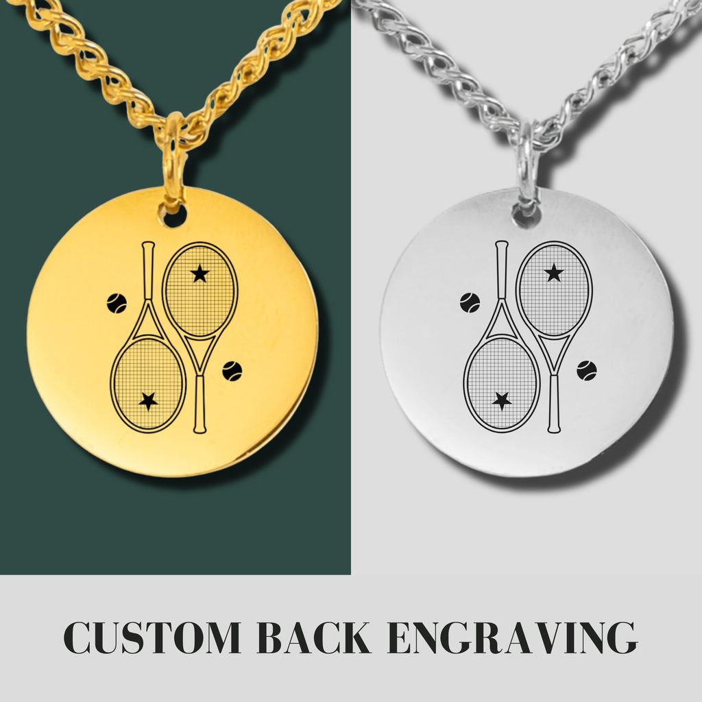 Tennis Necklace 2 Star Racquets