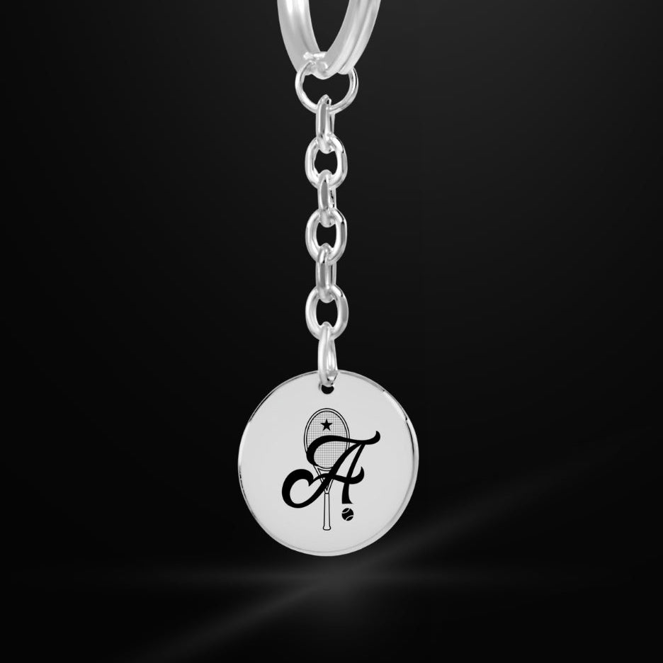 Retro Monogram Tennis Keychain