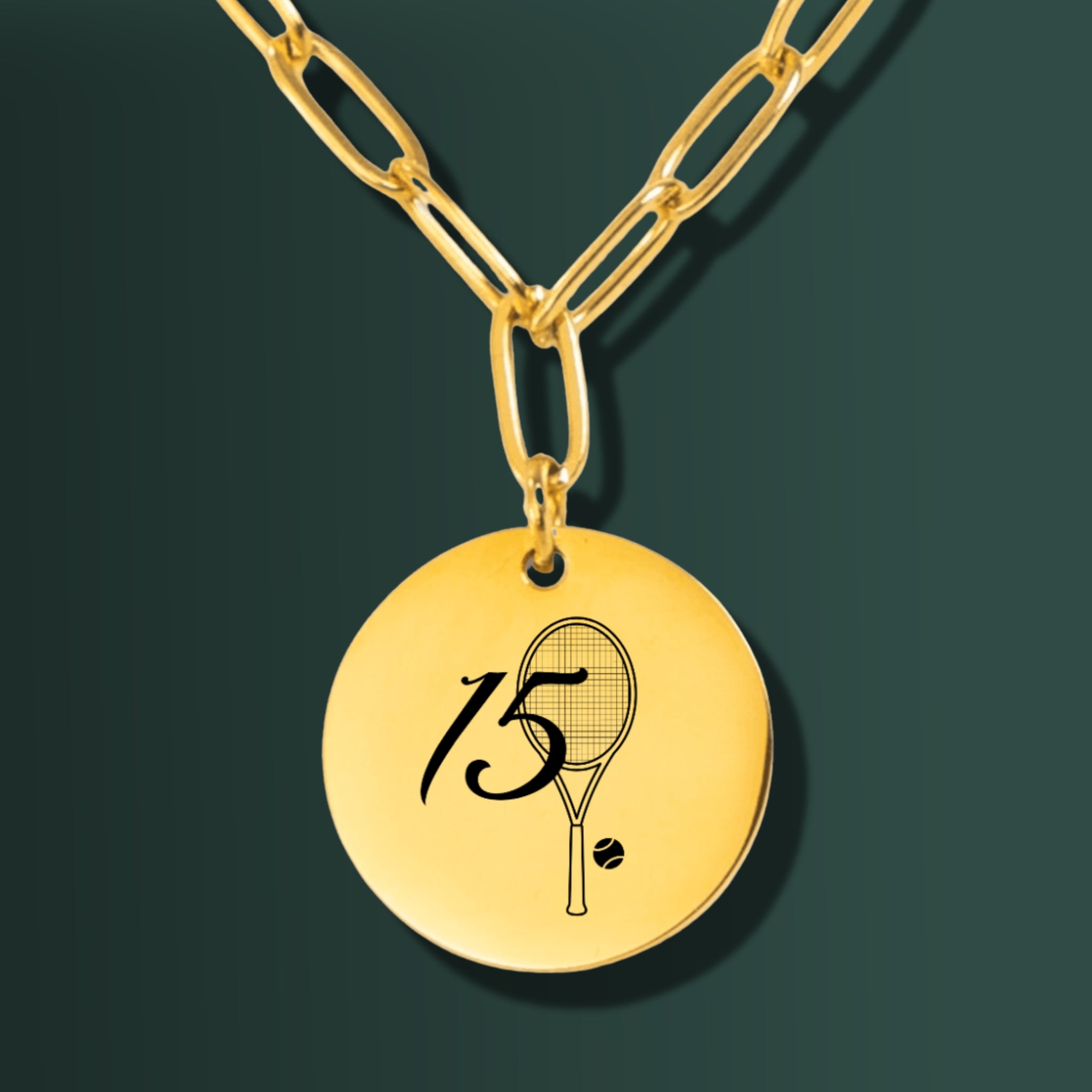 Custom Tennis Necklace My Lucky Number Coin Pendant