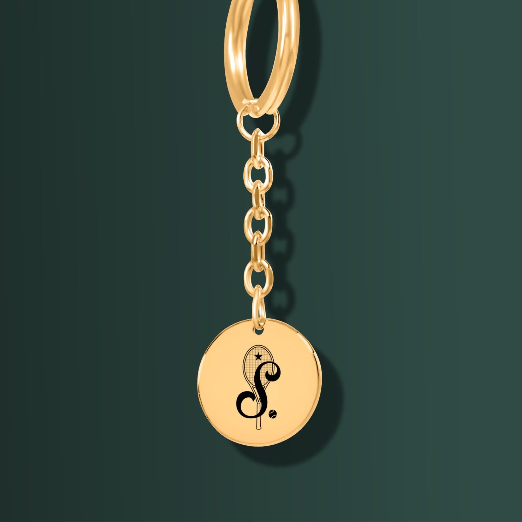 Retro Monogram Tennis Keychain