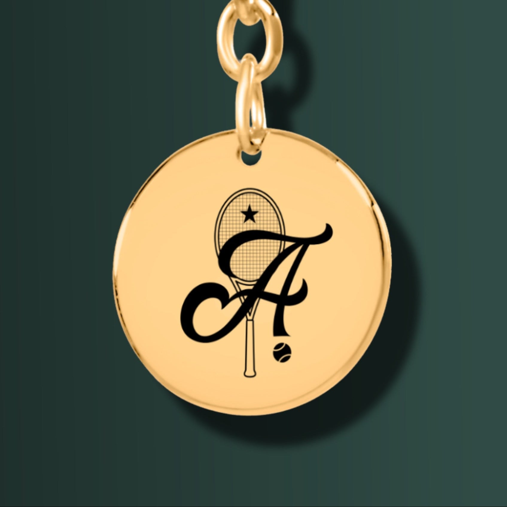 Retro Monogram Tennis Keychain