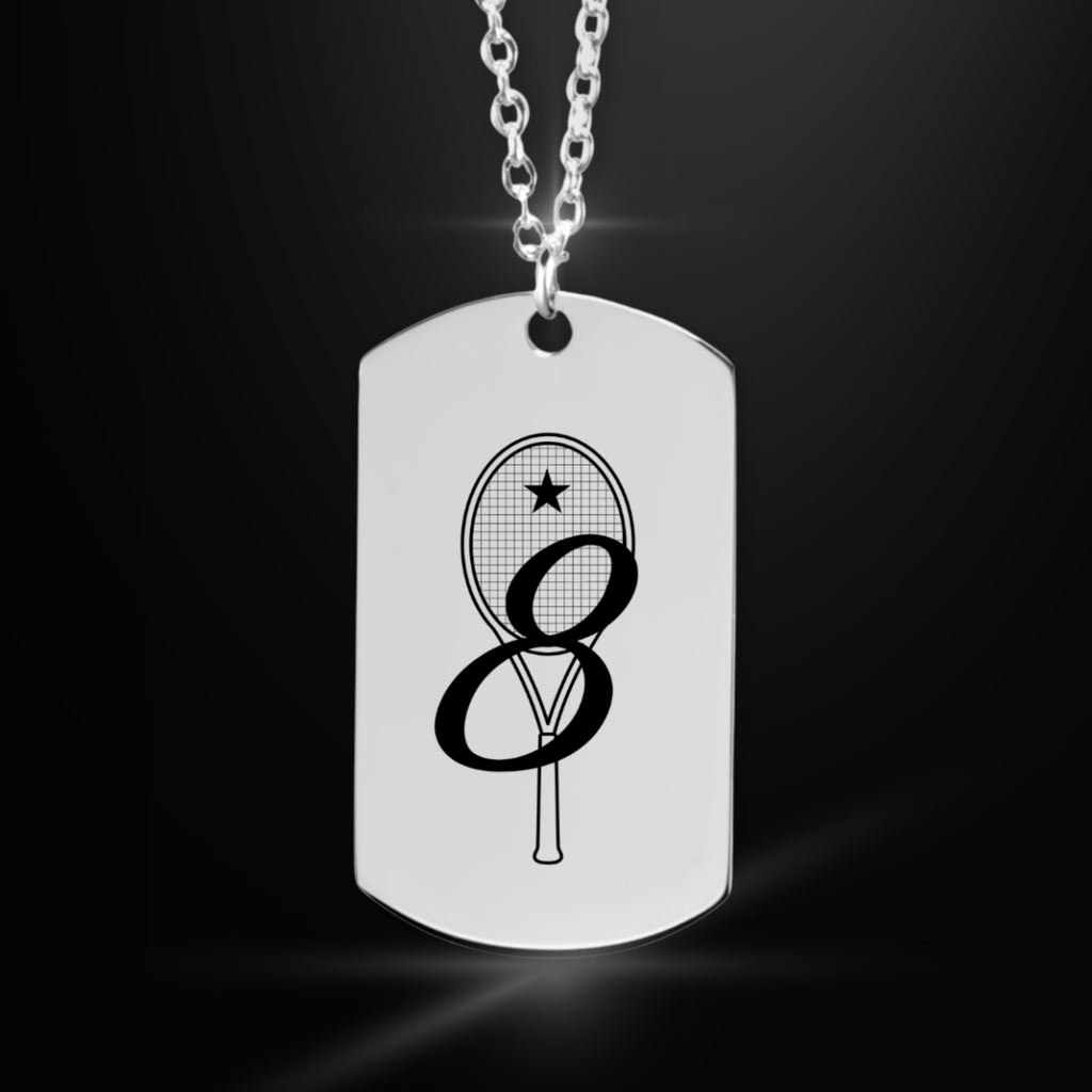 Custom Tennis Necklace My Lucky Number Tag Pendant