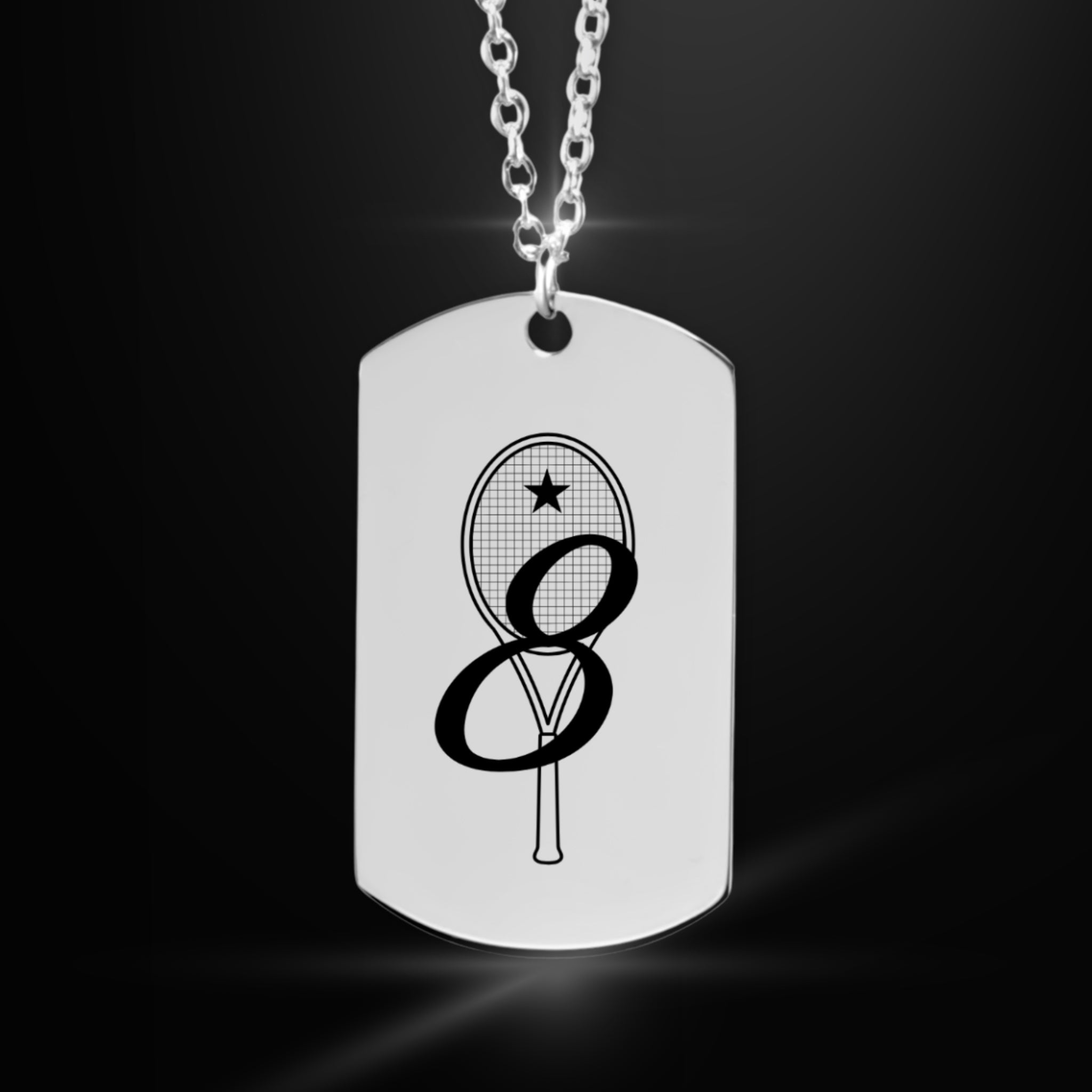 Custom Tennis Necklace My Lucky Number Tag Pendant