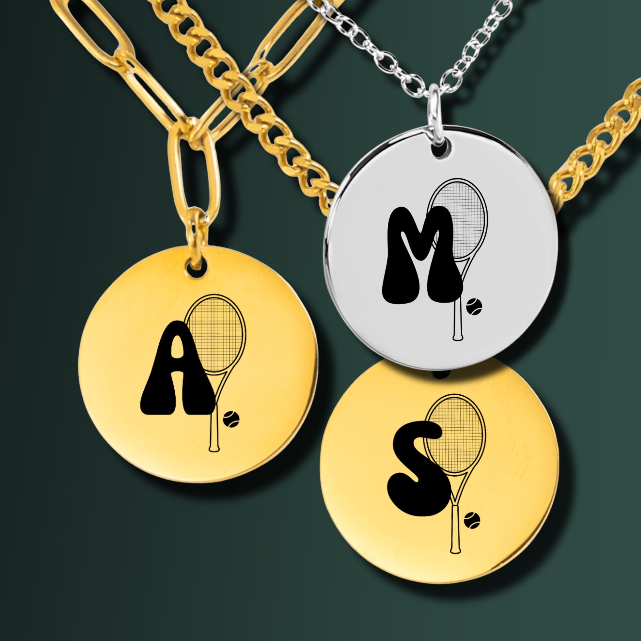 Custom Bubble Monogram Tennis Necklace