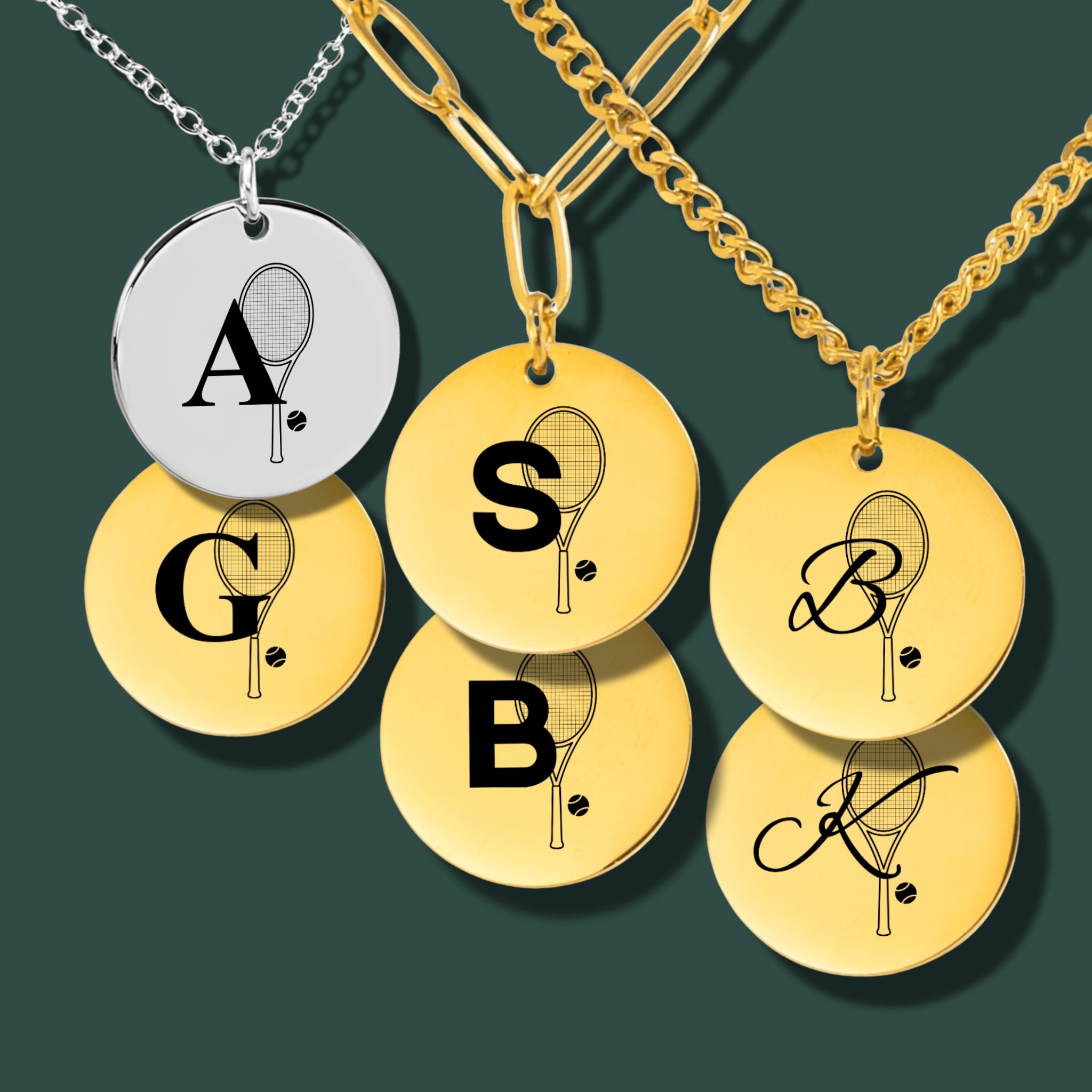 Personalized Tennis Monogram Necklace