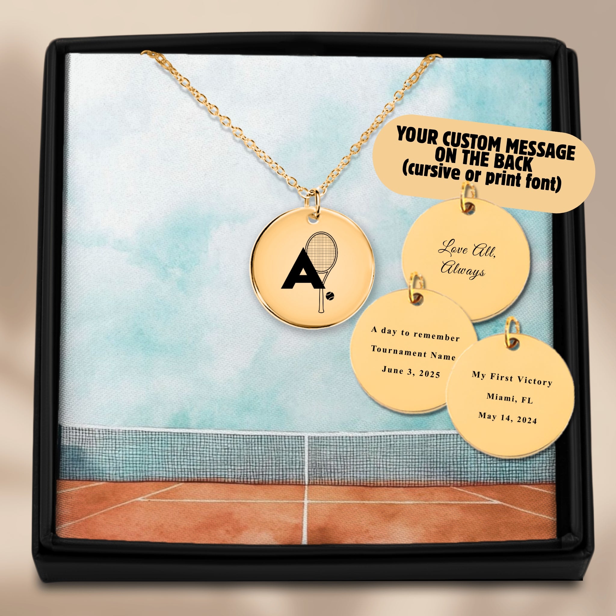 Personalized Tennis Monogram Necklace