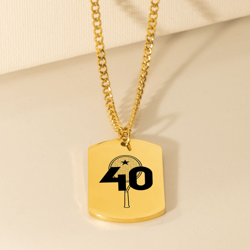 Custom Tennis Necklace My Lucky Number Tag Pendant