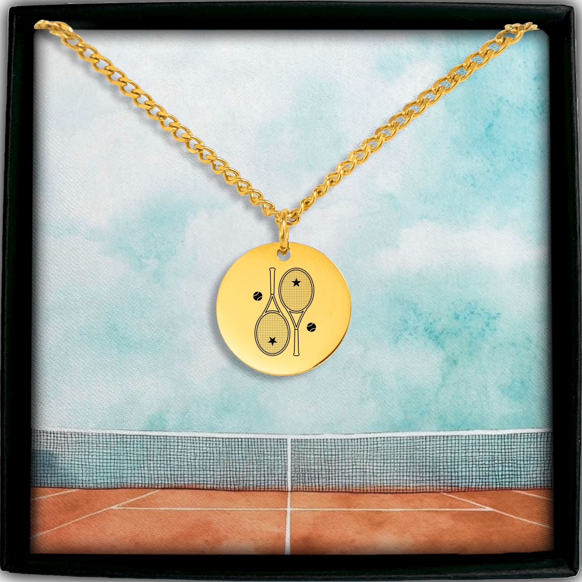 Tennis Necklace 2 Star Racquets