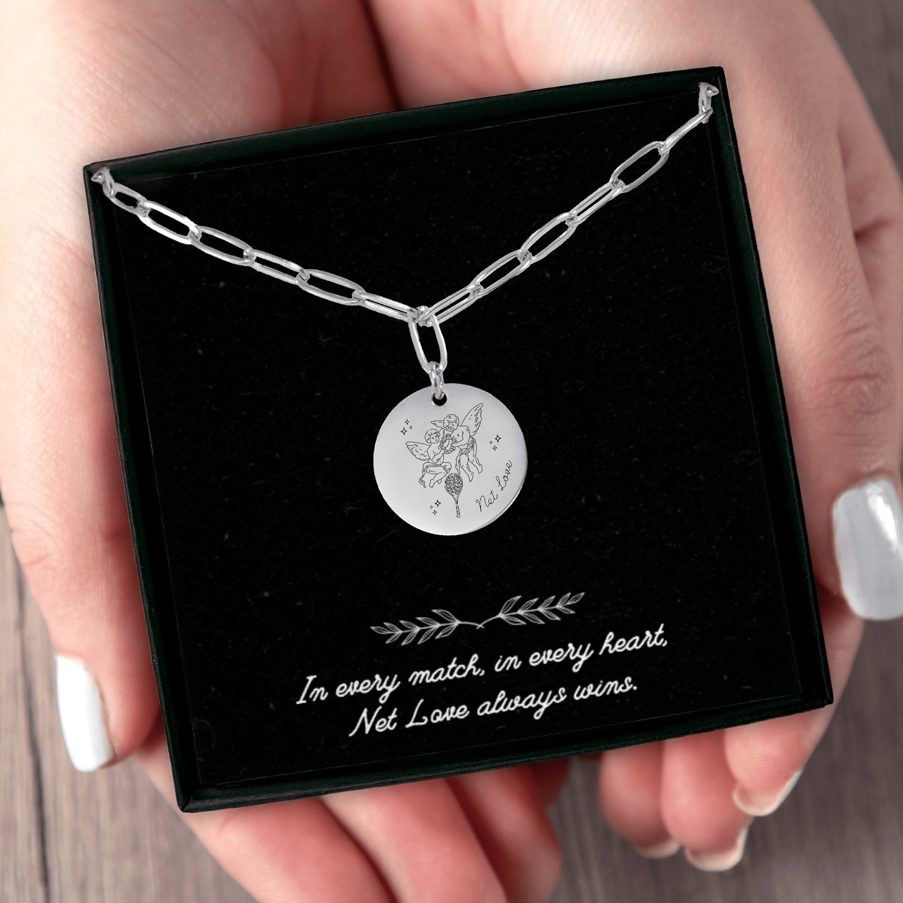 Tennis Pendant Necklace Net Love Angels