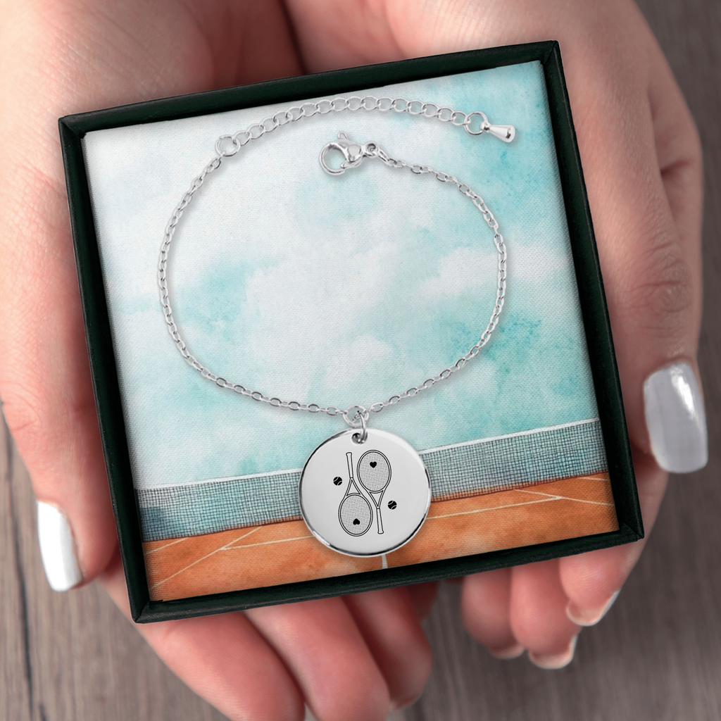 Tennis Bracelet 2 Heart Racquets