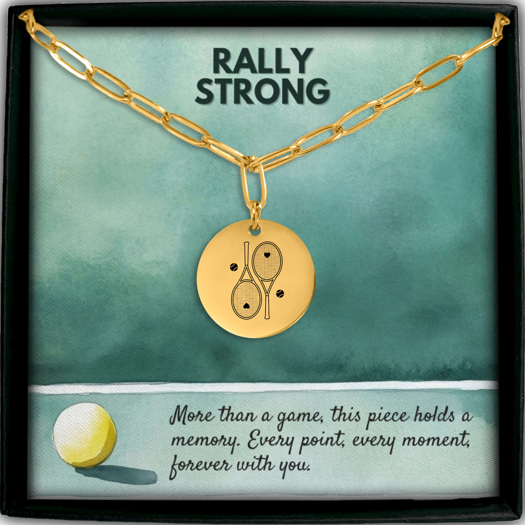 Tennis Necklace 2 Heart Racquets