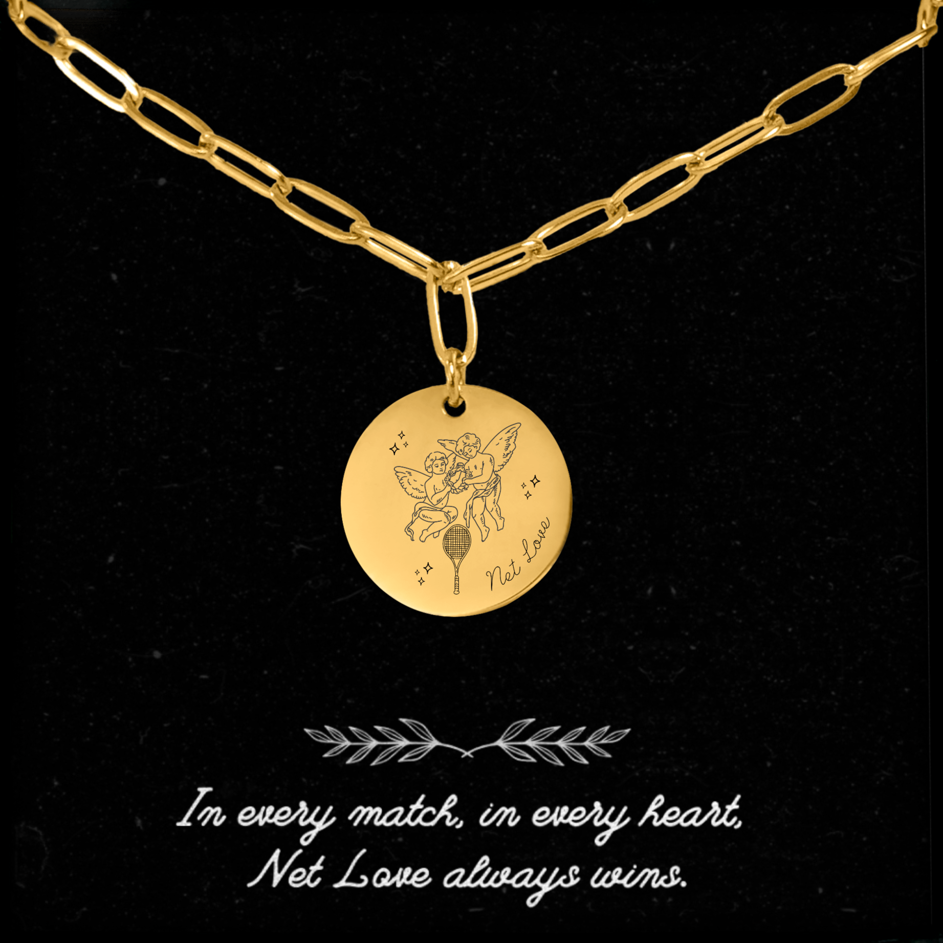 Tennis Pendant Necklace Net Love Angels