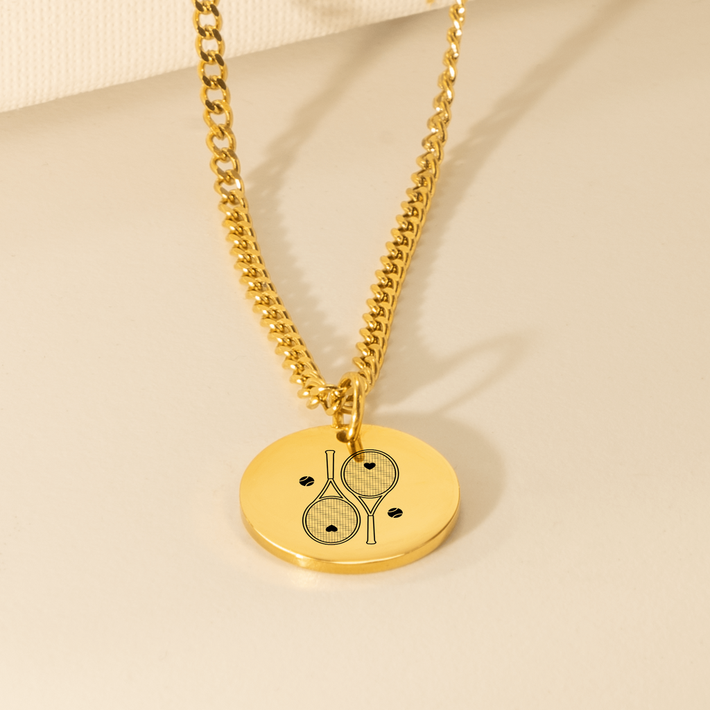Tennis Necklace 2 Heart Racquets