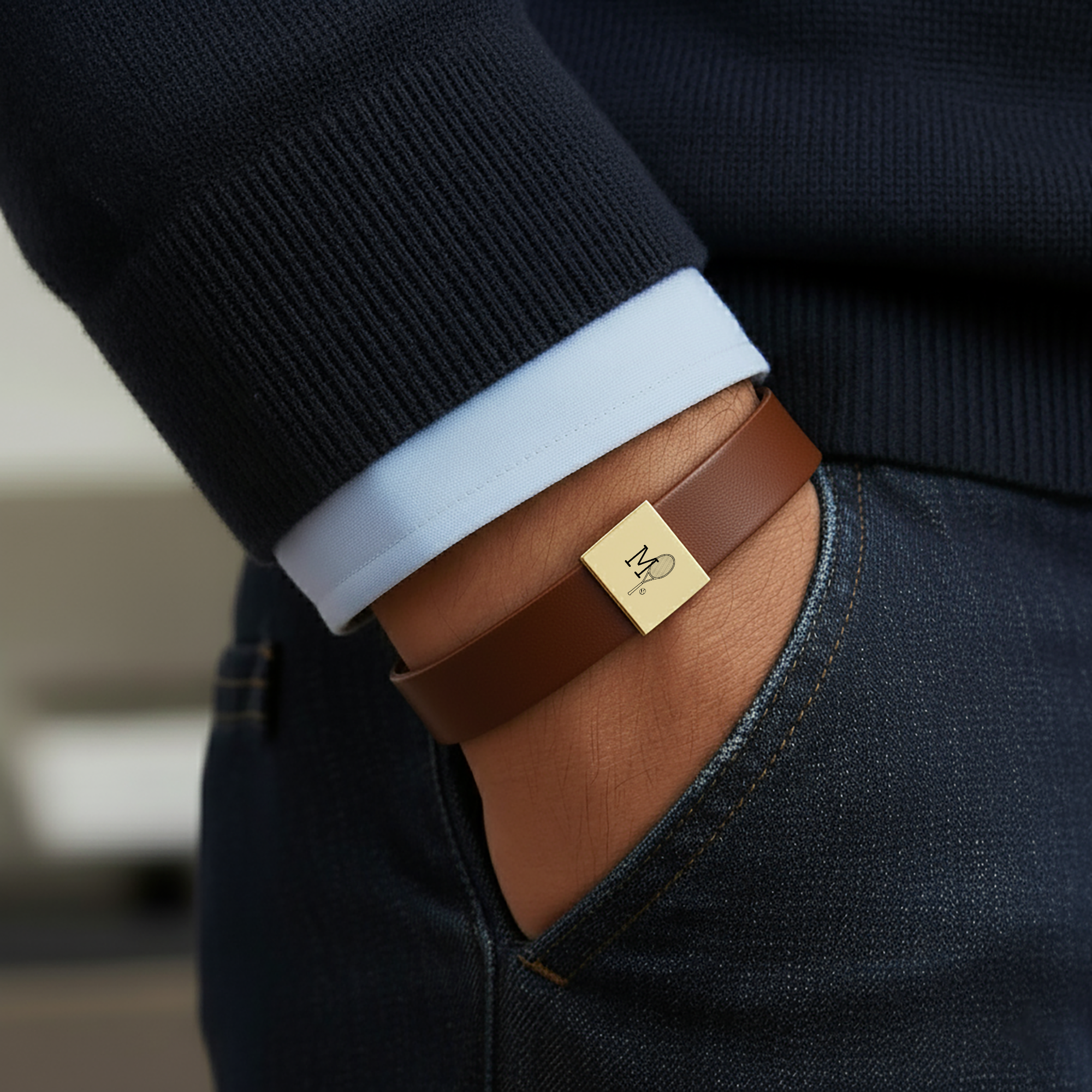 Custom Initial Tennis Men's Bracelet