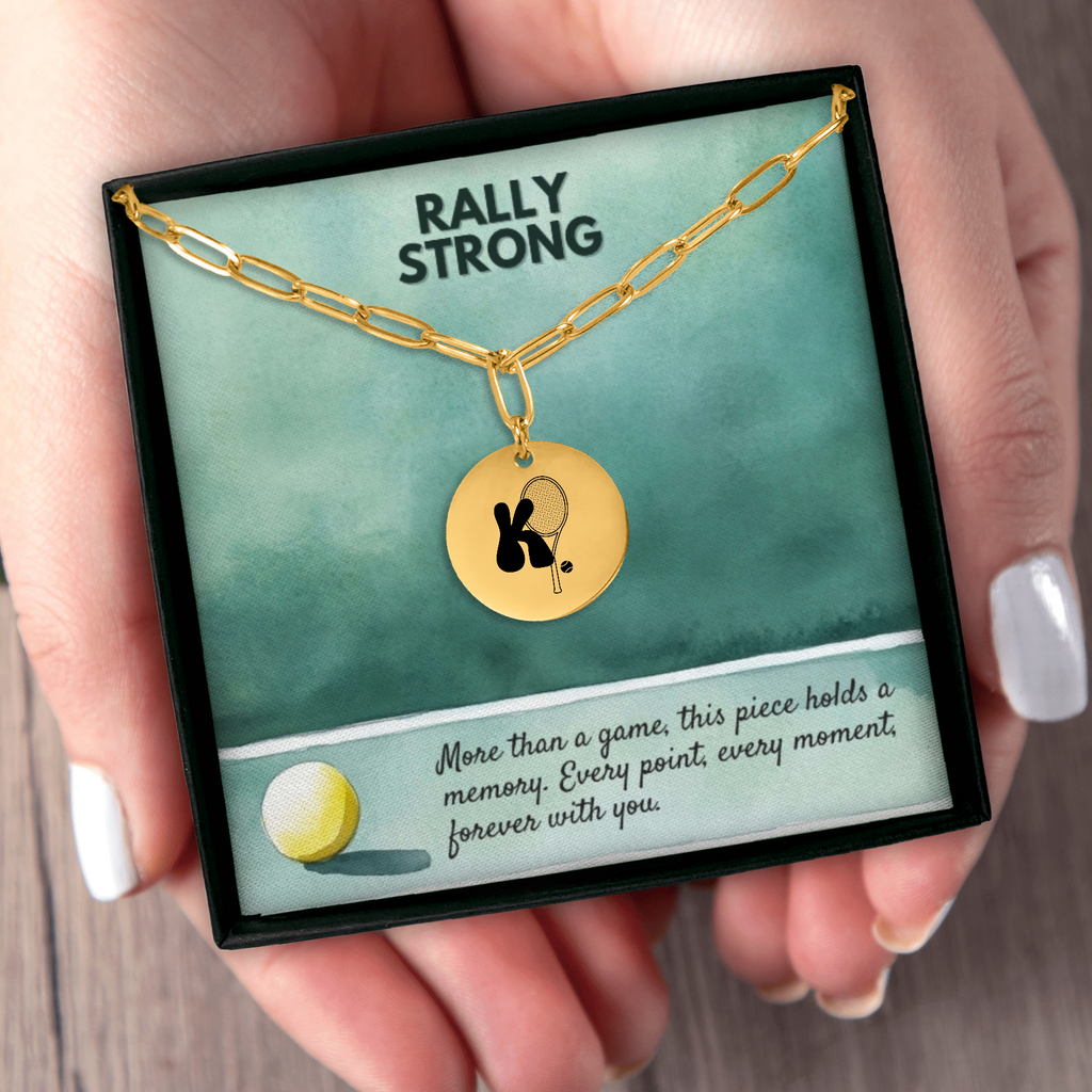 Tennis Bubble Monogram Necklace with Coin Pendant
