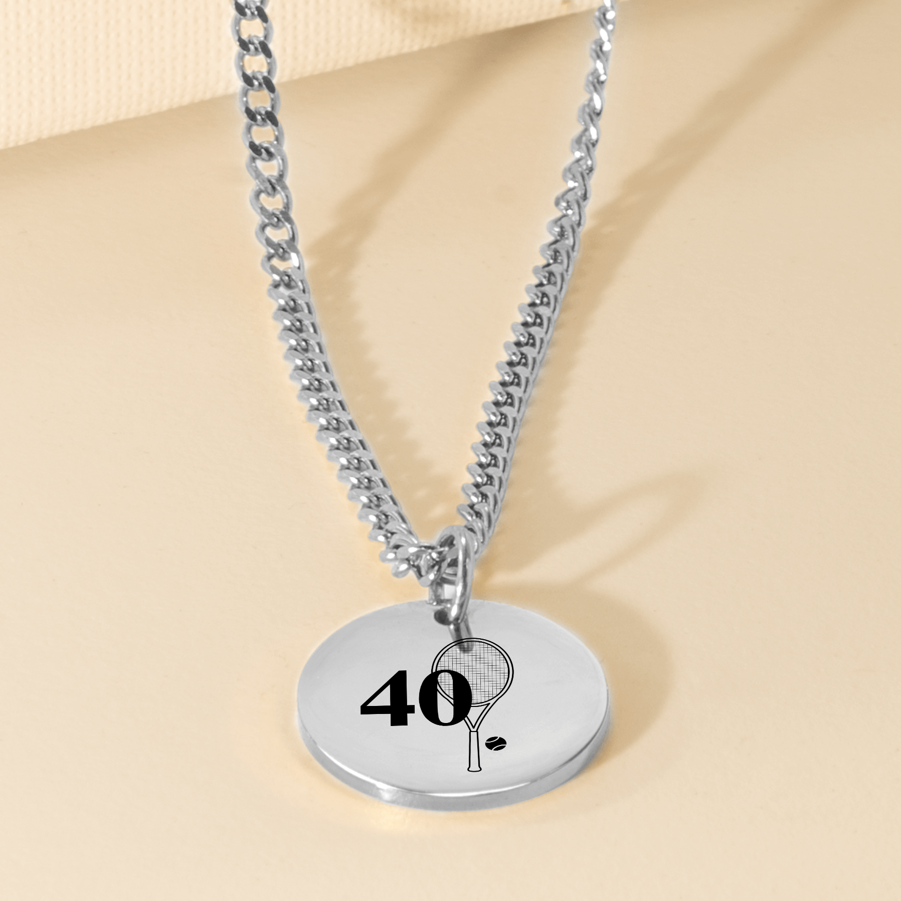 Custom Tennis Necklace My Lucky Number Coin Pendant